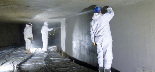 Around 2,800 m² of wall and ceiling area in the potable water tank were repaired with MC-RIM PW, the surface protection sytsem from MC specifically developed for such applications.