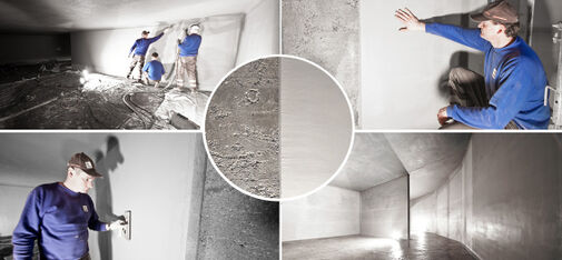 The internal surfaces of the main chamber of the Hinterbrühl drinking water tower are now ideally protected by anti-corrosion coatings from MC, giving an exceptional seal combined with outstanding chemical and abrasion resistance, plus a smooth, almost mirror finish in the wall area.