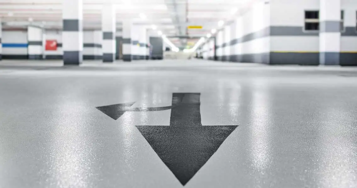 Wall, ceiling and  floor renovation in th underground car park of Pentahotel Leipzig